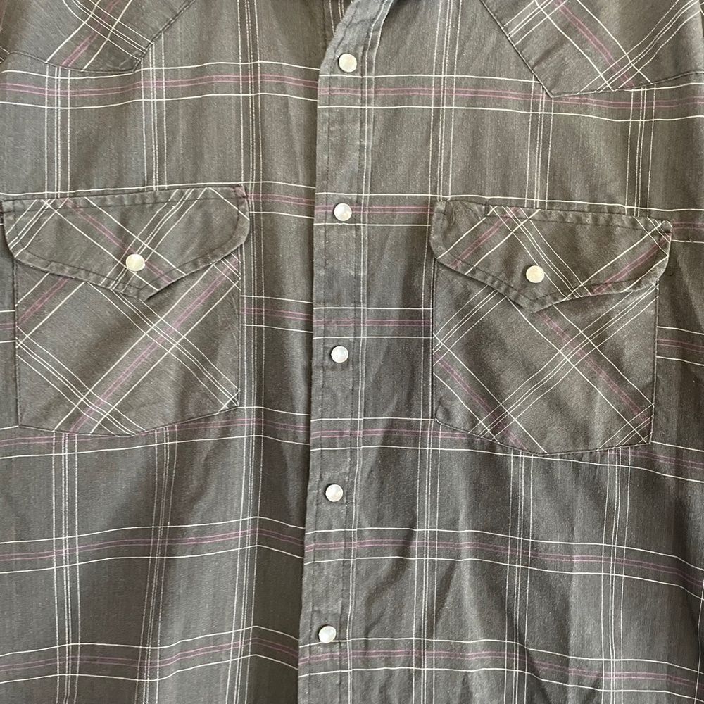 Vintage Rock Creek Ranch Short Sleeve Pearl Snap Button Up Shirt 16.5 Regular - Picture 6 of 9